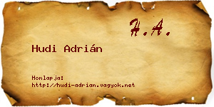 Hudi Adrián névjegykártya